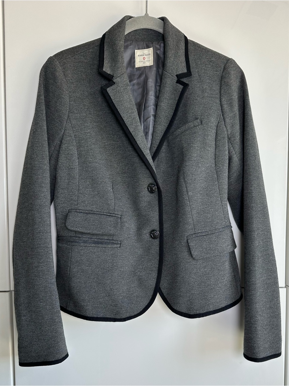 Gap Academy Knit Blazer Gray With Black Trim, Size 0
